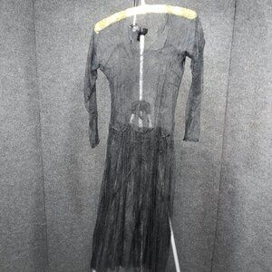 1930's Vintage Black Chantilly Lace Starlet Gown